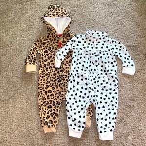 Set of 2 Baby Girls Fleece Jumpers - 6 months